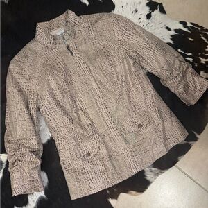 Chico's Croc-Embossed Taupe Jacket